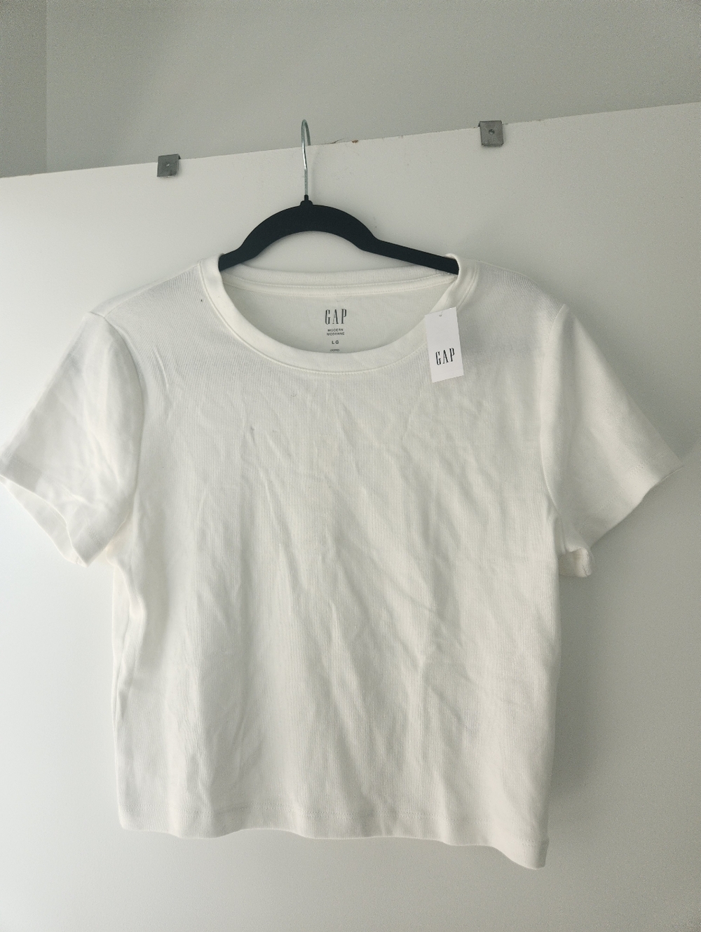 GAP Women’s White Crewneck Short Sleeve Top L